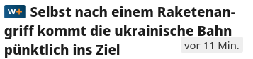 Bahn puenktlich