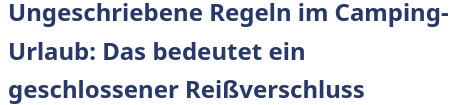 Camping reissverschluss